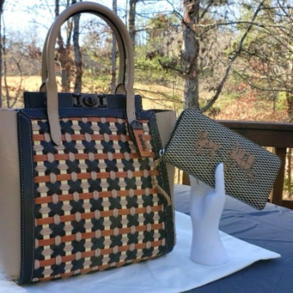 Brand New COACH Troupe Satchel Tote Crossbody Handbag in Multi W/Wallet - Picture 1 of 8